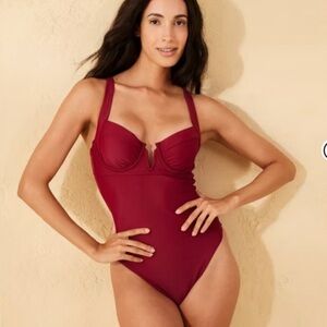 Women's High Leg Balconette Underwire One Piece Swimsuit - Shade & Shore™ Sz S